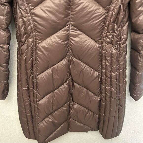 BCBGENERATION Hooded Puffer Down Packable Jacket Chocolate Brown Size XS - Picture 14 of 15